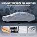 10 Layers Sedan Car Cover Custom Fit for Ford Mustang(2005-2025), 100% Waterproof All Weather for Automobiles, Gift with Towel, Heavy Duty Car Covers for Rain Sun UV Protection with Door Zipper.