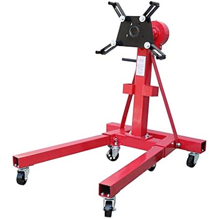 Amazon エンジンスタンド 680kg ギア付 コンパクト収納 1500lbs エンジンメンテナンス エンジンの分解 組立 Es 5 宛名が個人は営業所止め 宛名が法人は直送可 エンジン用ツール 車 バイク