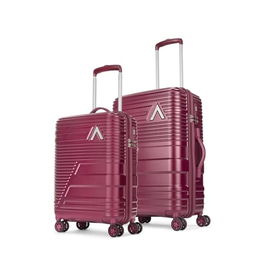 Image of Aristocrat Lineo Set of 2 Trolley Bag 55 & 65cm | S+M | Hard Luggage | 8-Wheel Suitcase for Travel | Combination Lock with Anti-Theft Zipper | Polycarbonate | 3 Years International Warranty (Maroon)