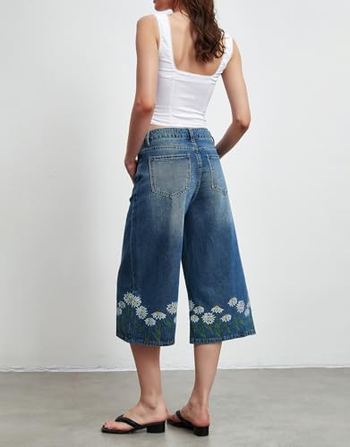 Kedera Women Casual Embroidered Wide Leg Denim Jeans 2025 Summer Trendy Baggy Pants Boyfriend Y2K Trousers3