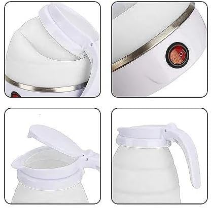 Chaleira Jarra Elétrica De Silicone Dobrável Retrátil Chaleira Dobrável Portátil 110v 600ml (Branca)