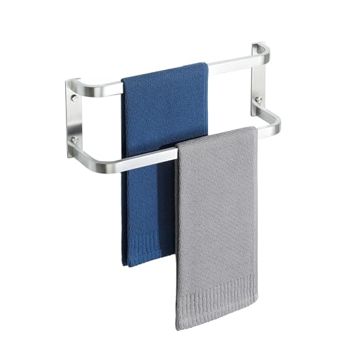 Mooche Porte-Serviettes Mural à 2 Niveaux, Barre Porte Serviette, Longueur 40 CM, en Acier Inoxydable SUS304 pour Cuisine et Salle de Bain, Finition Brossé