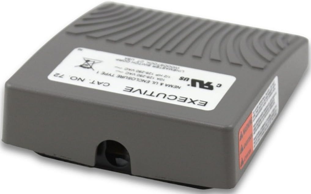 Linemaster 74 Executive Foot Pedal Rocker Switch, Each Side DPDT, Momentary, No Guard, Medium Gray