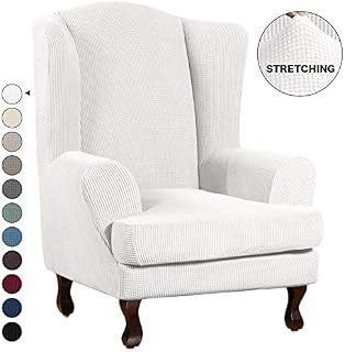 Turquoize Wing Chair Slipcover Wingback Armchair Chair Slipcovers Sofa Covers 2-Piece Spandex Fabric