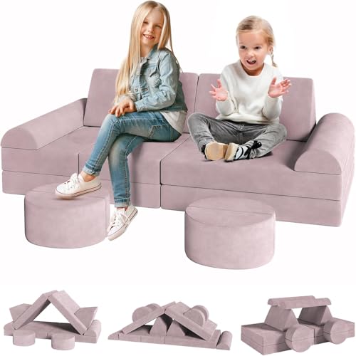 Clevich 15-Teilige Modulare Kinderspielcouch, Kindersofa aus Schaumstoff Bausteine, Spielsofa zum Lernen & Spielen, Kuschelecke im Kinderzimmer, Softbausteine für Kinderzimmer oder Spielzimmer