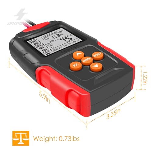 Jfxpower JPOWERFBT200 Battery Tester,Automotive Car Battery Tester 12V 24V Cca Internal Resistance Tester Motorcycle Battery Analyzer Diagnostic Tool thumb #6