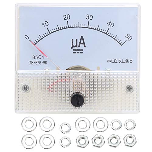 DC 0-50uA Analog Current Panel 85C1 Amp Ammeter Gauge Meter Line Circuit Measuring Device for Circuit Testing Charging Battery Ampere Tester Gauge