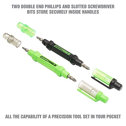 Oemtools 22537 6 Way Pen Screwdrivers 4 Pack, Portable Multipurpose Screwdriver Pen Tool, Double Ended Pocket Pens, Black And Green #TOP2