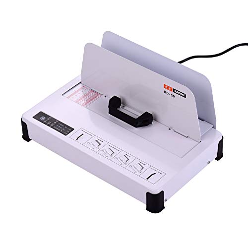 Aibecy RAYSON Máquina de encuadernación de fusión en caliente de escritorio A4 Libros Contrato Documento Carpeta automática 300W 50mm(480 hojas de papel) Espesor de encuadernación para oficina escolar