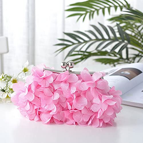 Image of Buddy Women Rose Shaped Clutch Soft Satin Wristlet Handbag Wedding Party Purse