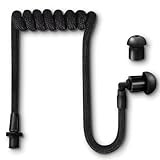 ON SET HEADSETS Fabric-Coated Acoustic Tube Ear Piece - Tubeez Walkie Talkie Earpiece with Black Ear Plugs - Moisture-Blocking Threaded Tube Fits with Any Motorola Radio Earpiece, Ninja Black
