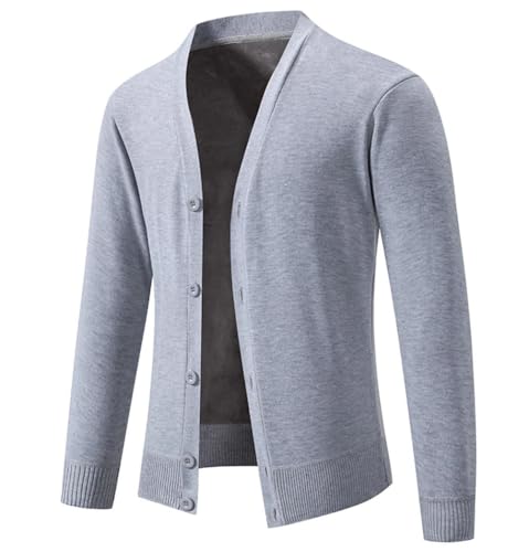 Men's Sweater Cardigan Business Casual V-Neck Solid Color Cardigan Sweater3