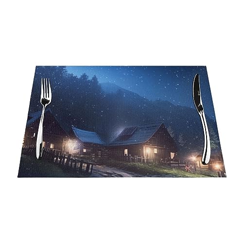 Lot de 4 sets de table rustiques antidérapants lavables 45x30