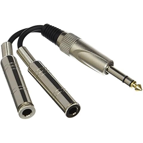 Stagg YC-01/1PS2PFH Large Stereo Jack Dual Mono Splitter Y Adaptor - Black Cover