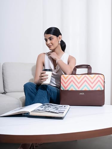 Image of ZOUK Arin Laptop Bag | Slim & Stylish Laptop Bag for Women Office Use | Fits 15.6+ Inch Laptop | Padded Compartment Fits up to 17 Inch Laptop | Water-Resistant | Lightweight