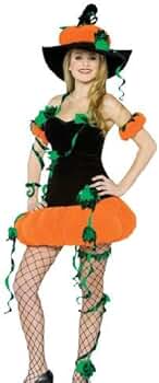 knee length dresses for ladies Sequined Pumpkin Costume Dress: Women's Halloween Costumes