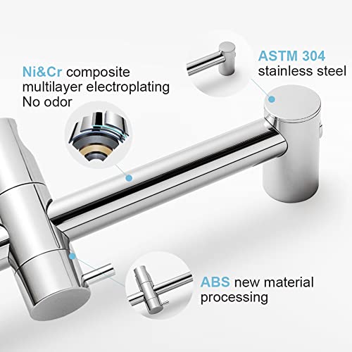 Offo Shower Slide Bar 27 Inches Adjustable Installation Distance 15-26 Inches With 360° Adjustable Handheld Shower Head Holder For Bathroom, Screw Wall Mounted, Chrome Finish #TOP4