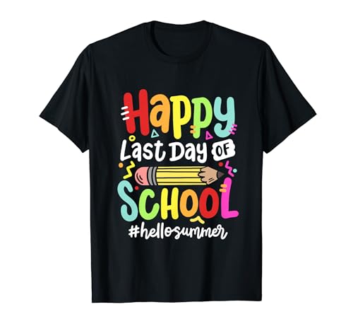 Alles Gute zum letzten Tag der Schulferien Hallo Summer Teacher Kids T-Shirt