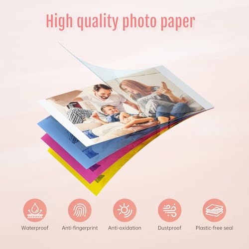 HPRT 4\"X 6\" Photo Paper 108 Sheets and Two Ribbons,Designed for CP4100/CP4000L Photo Printer