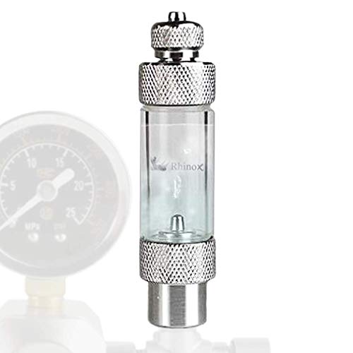 Rhinox Aluminum Alloy CO2 Bubble Counter, 3 Inches, Aquarium Diffuser Regulator for Milwaukee