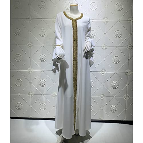 Abaya blanche manches cloches ample pour masquer les formes taille S - 7