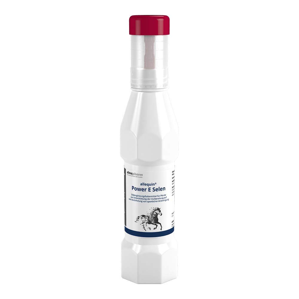 almapharm allequin Power E-Selen | 300 ml | Flüssiges Ergänzungsfuttermittel für Pferde | Zur UnterstüTzung der Vorbereitung auf und der Erholung von sportlicher Anstrengung