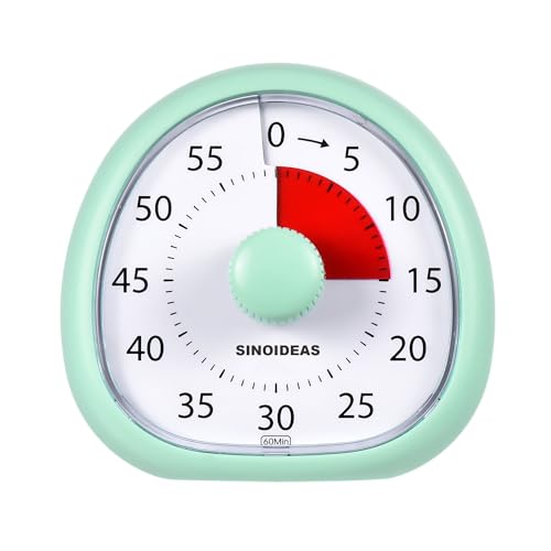 SINOIDEAS Visueller Timer für Kinder & Erwachsene, 60 Minuten Countdown Timer (Grün)