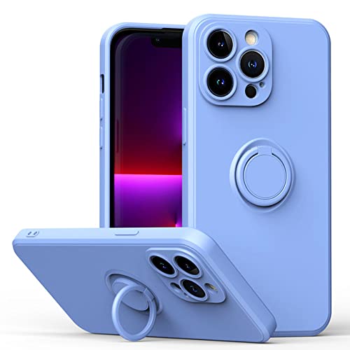 Coque silicone pour iPhone 12 avec bague magnétique violet lilas