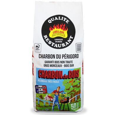 OOGarden - Sac Charbon de Bois 50L Qualité Restaurant