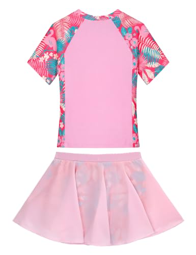 Image of Girls Swimsuit One Piece Bathing Suit Sleeveless Swimwear Matching Skirts for Toddler Kids Swim Surfing