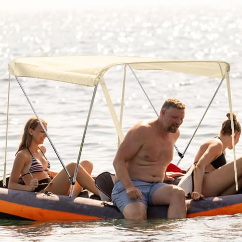 Parasol para inflable en jornadas de pesca en kayak de fin de semana 3