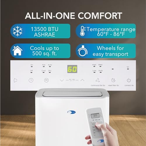 Image of Whynter Portable Air Conditioner 13,500 BTU Smart Wi-Fi 500 SqFt ARC-1050XP