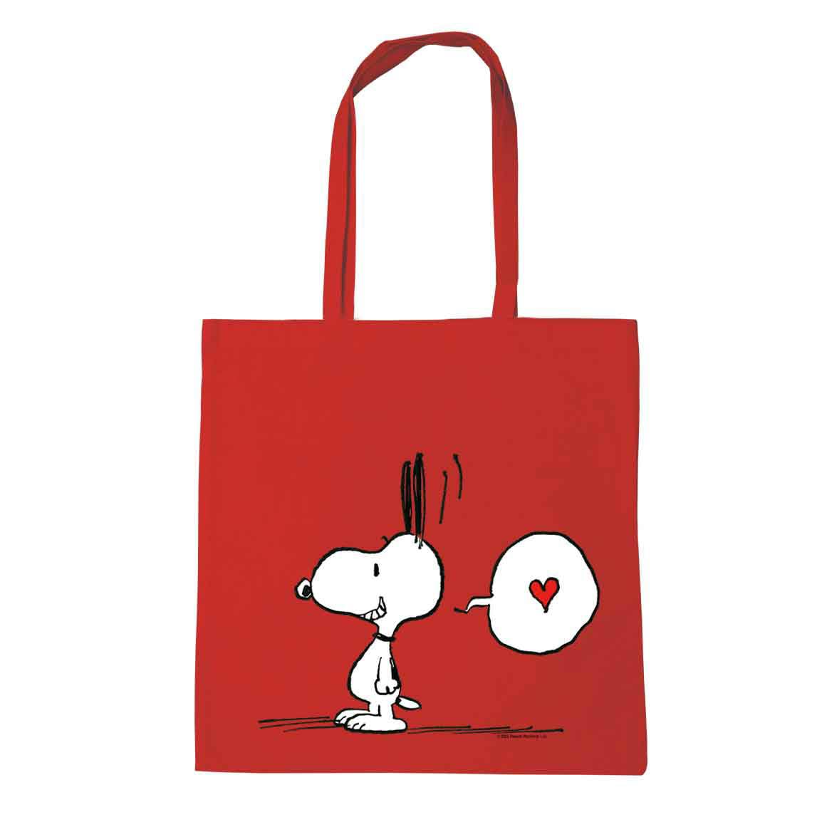 Logoshirt® Peanuts I Snoopy In Love I Torba bawełniana na zakupy I Ekologiczna I Worek jutowy I Z motywem I Długie uchwyty I Öko-Tex® I Licencjonowany design