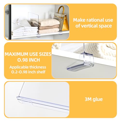 Uni HIMO Shelf Dividers,Vertical Purse Organizer for Closet,Thickened and Sturdy Shelf Organizer for Sweater, Shirts, Handbags,8" Tall x 11" (8 Pcs) - Image 6