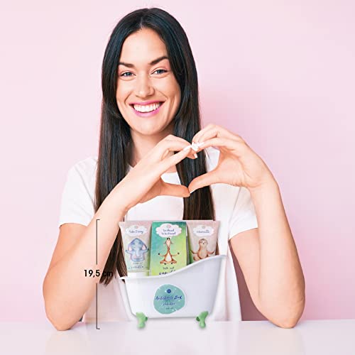 Accentra - Anti-Stress Bade- & Duschset mit Vanilleduft - Geschenk Set zur Entspannung für Frauen zum Geburtstag oder Weihnachten - 5-Teiliges Wellness Geschenk- & Pflegeset mit Mini Deko-Badewanne