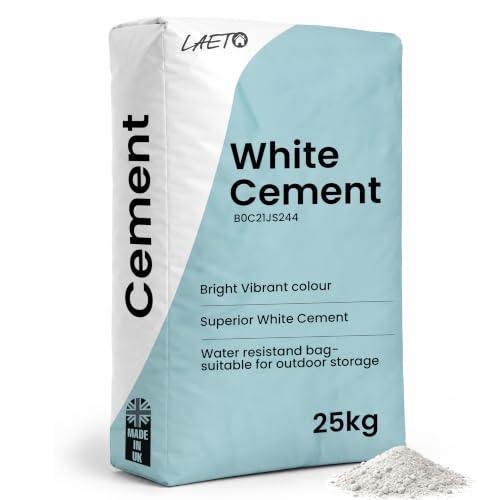 Image of Laeto Build It White Cement Ready Mixed Just Add Water, Ready Mix Cement Suitable For General Purpose Concrete, Mortar, Render Repair & Screed - 1 x 25kg Bag