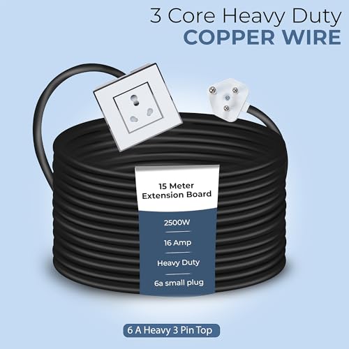 Image of Extension Board Heavy Duty Multi Socket 15A /16A /20A (2500 Watts 6A Small Plug, 15 Meter)