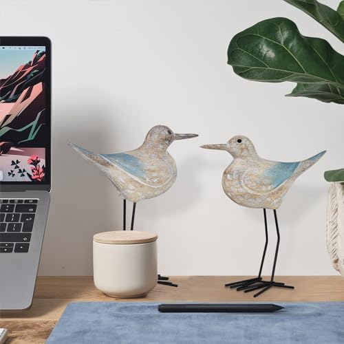Estatuas de Gaviota Decorativas de Madera 2 Piezas miniatura 7
