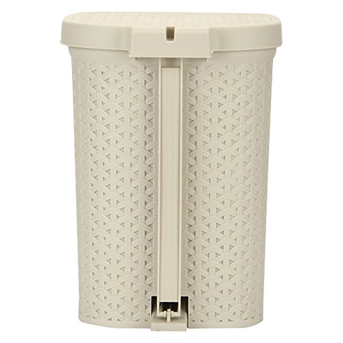 Jaypee Plus Dispose all Square Dustbin with Removable Plastic Bucket | Garbage Bin Trash Can Pedal Waste Bin |Square Shape Dustbin For Home, Kitchen, Bathroom & Office, 7 Litre, Beige - Image 2 thumbnail