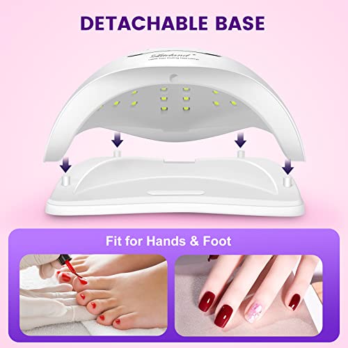 Uv Gel Nail Lamp,150W Uv Nail Dryer Led Light For Gel Polish-4 Timers Professional Nail Art Accessories,Curing Gel Toe Nails (White) #TOP5