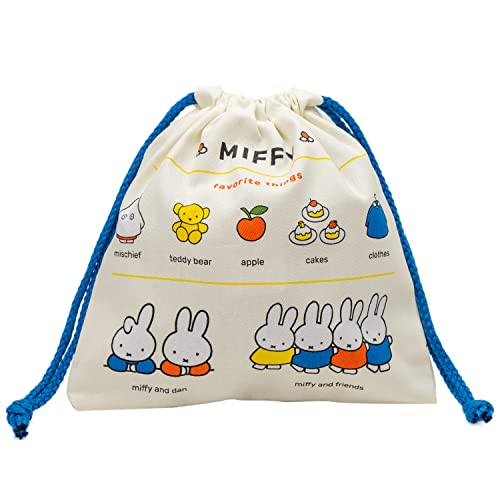 ツジセル 巾着 アイボリー 20cm ミッフィー 両面プリント おきにいり 0404177