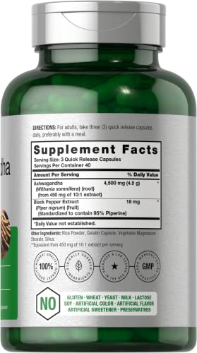Ashwagandha Supplement 4500Mg | 120 Capsules | Maximum Strength | Gluten Free | By Horbaach #TOP1
