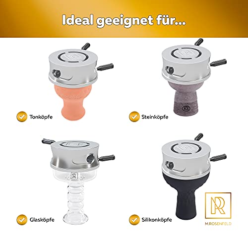 M. ROSENFELD Smokebox Shisha – HOOKARTIS – Heat Management Shisha Kopf Aufsatz mit Doppelring-Boden. passt für alle… – Bild 6