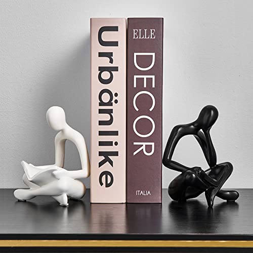 Image of XINXUAN Thinker Resin Statue Abstract Sculpture Collectible Gold Figurines for Home Living Room Office Shelf Decoration Bedroom Decoration Bookshelf Decoration