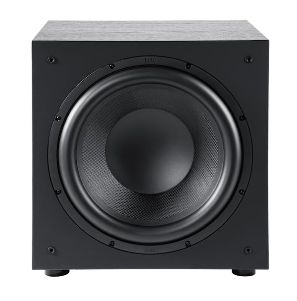 ELAC Debut 3.0 DS123 Subwoofer – Ideal für die Musikwiedergabe über Ihre Stereoanlage als Teil eines 5.1 Surround-Systems, legendärer Klang, edles Design – Schwarz