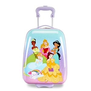 American Tourister Disney Princess Kids Carry-On Luggage, Hardside With Single Spinner Wheels