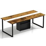 Tazyee Konferenztisch große– Moderner Besprechungstisch mit Kabelmanagement – Büroarbeitstisch für Seminarraum, Coworking, Besprechungsraum, großer Esstisch - Stuhl Nicht im Lieferumfang enthalten