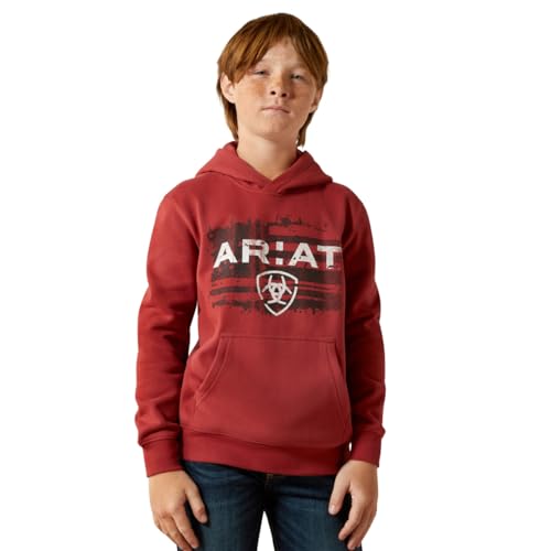 Ariat Boy's Liquid Stamp Flag Red Hoodie