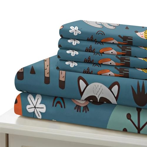 Housse de couette cerf et écureuil 3D pour lit simple 135x200 cm avec taies - 7