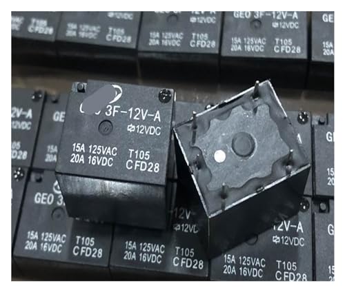 Relé GEO 3F-12V-A 20A de 5 pines para sustitución en circuitos automotrices